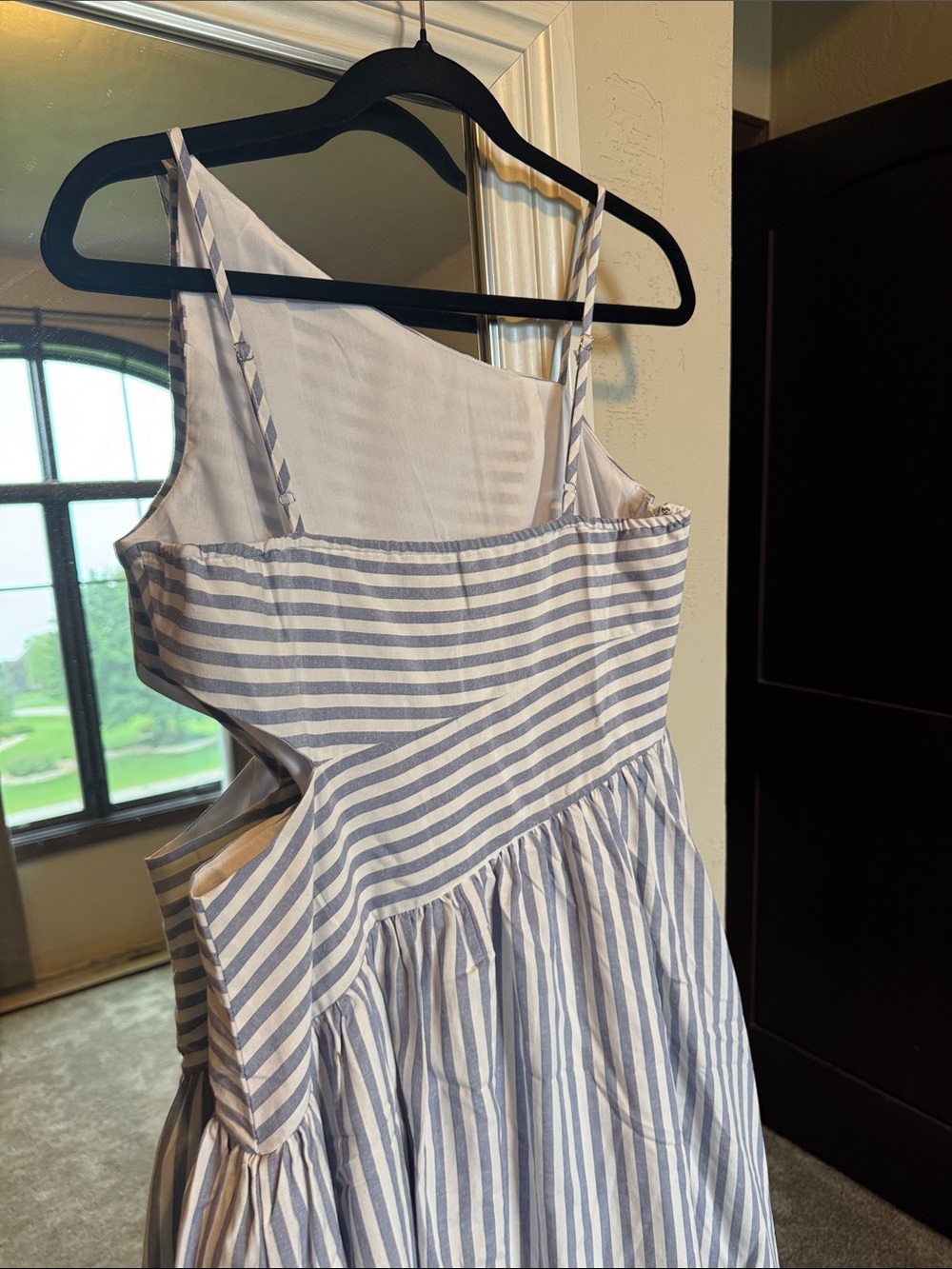 Commense Blue and White Striped Asymmetrical Dress - Picture 7 of 7